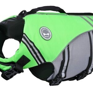 Vivaglory Neon Green and Gray Pet Life Jacket